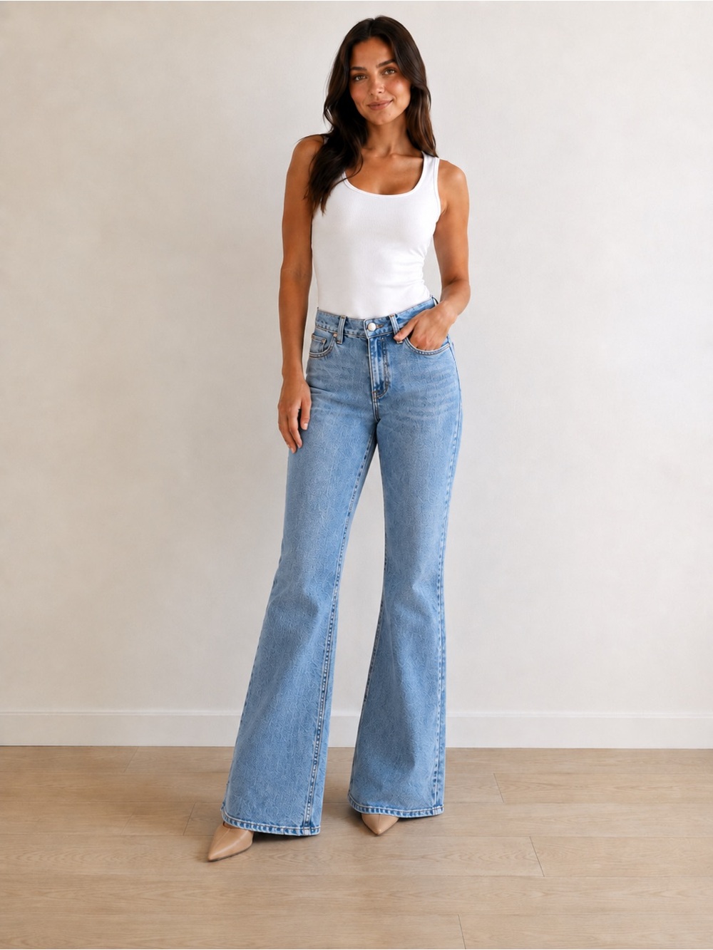 Light Blue High-Rise Flare Jeans - Women
